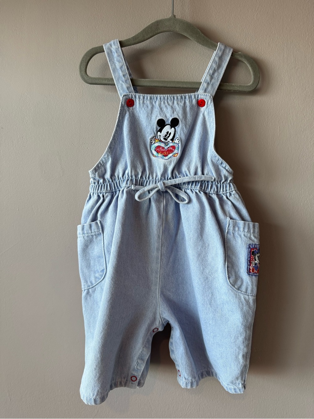 Vintage 90s Baby Mickey & Co. Loose Fit With Love Mickey Overalls 24 months